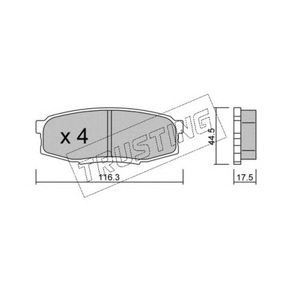 Photo Brake Pad Set, disc brake TRUSTING 8380