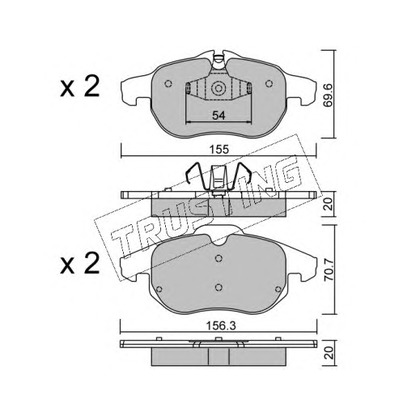 Photo Brake Pad Set, disc brake TRUSTING 5564