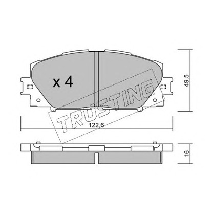 Photo Brake Pad Set, disc brake TRUSTING 7611