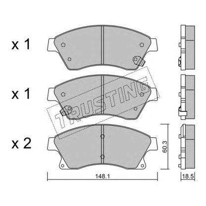 Photo Brake Pad Set, disc brake TRUSTING 8550