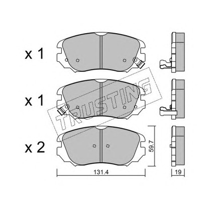 Photo Brake Pad Set, disc brake TRUSTING 8580