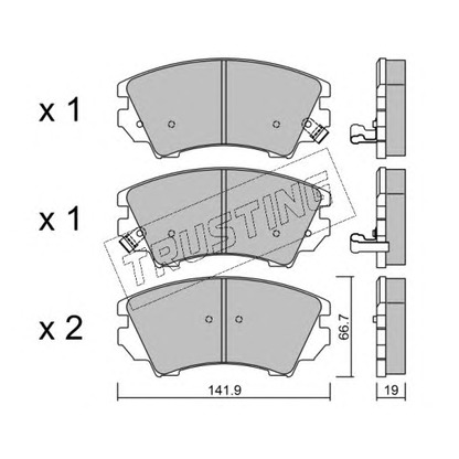 Photo Brake Pad Set, disc brake TRUSTING 8590