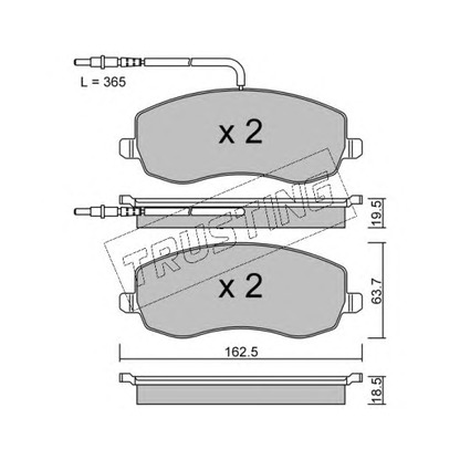 Photo Brake Pad Set, disc brake TRUSTING 8640