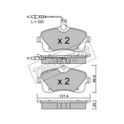 Photo Brake Pad Set, disc brake TRUSTING 8700