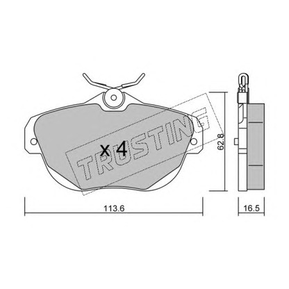 Photo Brake Pad Set, disc brake TRUSTING 8730