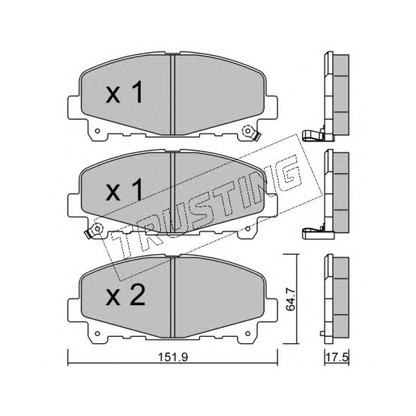 Photo Kit de plaquettes de frein, frein à disque TRUSTING 8840