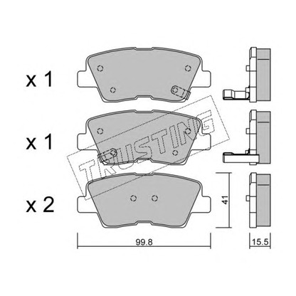 Фото Комплект тормозных колодок, дисковый тормоз TRUSTING 9030