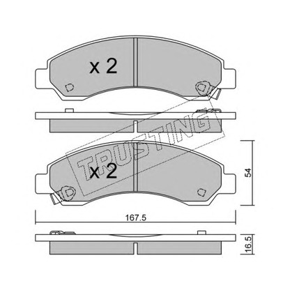 Photo Brake Pad Set, disc brake TRUSTING 9050