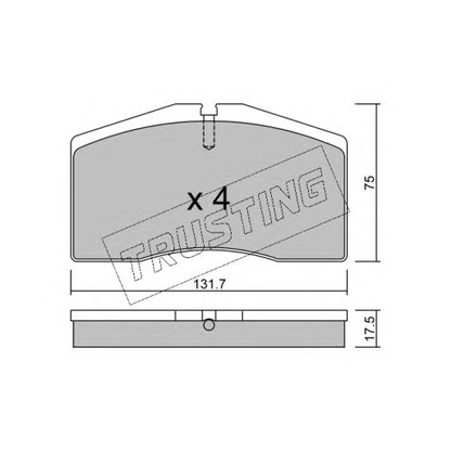 Photo Brake Pad Set, disc brake TRUSTING 9070