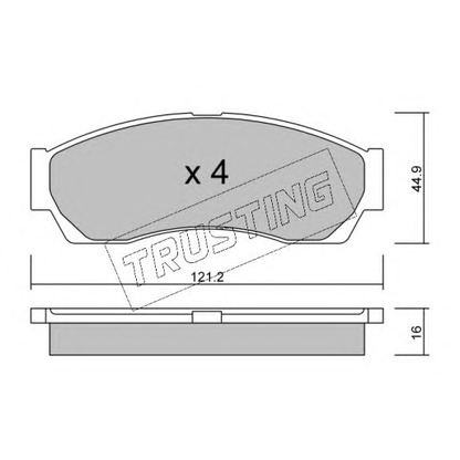 Photo Brake Pad Set, disc brake TRUSTING 9130