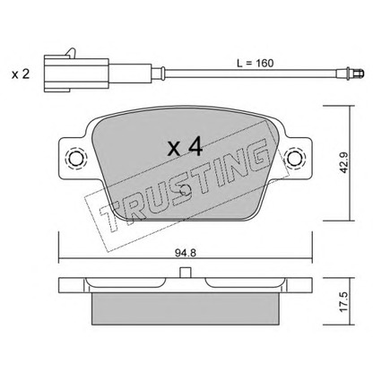 Foto Kit pastiglie freno, Freno a disco TRUSTING 3321