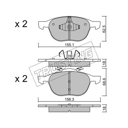 Photo Brake Pad Set, disc brake TRUSTING 5501