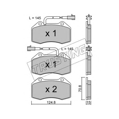 Photo Brake Pad Set, disc brake TRUSTING 6672