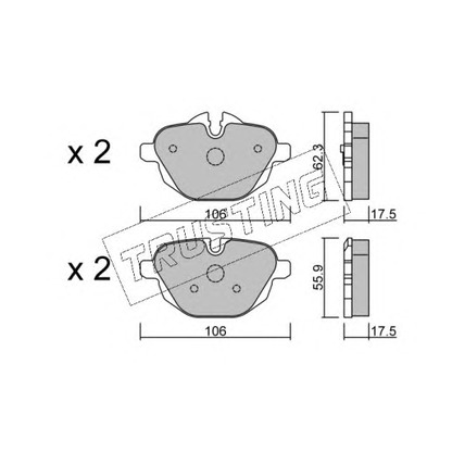 Photo Brake Pad Set, disc brake TRUSTING 9380