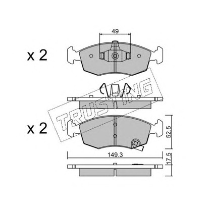 Photo Brake Pad Set, disc brake TRUSTING 2835