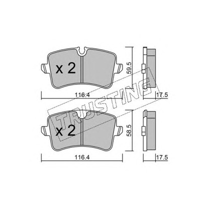 Photo Brake Pad Set, disc brake TRUSTING 9710