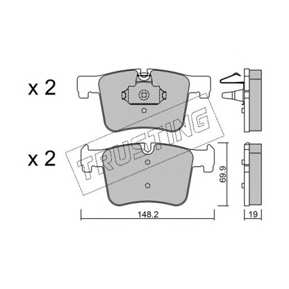 Photo Brake Pad Set, disc brake TRUSTING 9770