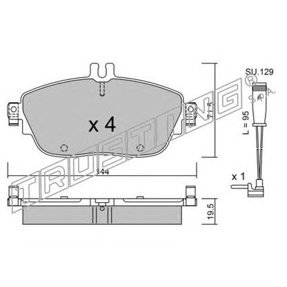 Photo Brake Pad Set, disc brake TRUSTING 9810W