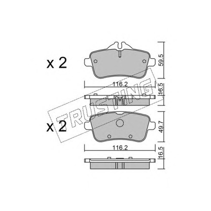 Photo Brake Pad Set, disc brake TRUSTING 9843