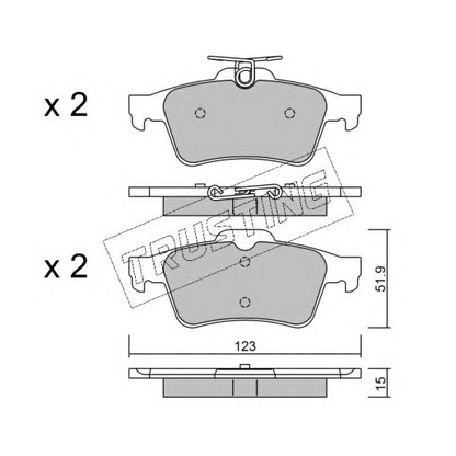 Photo Brake Pad Set, disc brake TRUSTING 3463