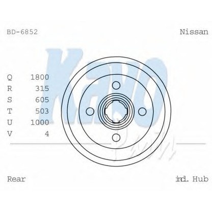 Photo Brake Drum KAVO PARTS BD6852