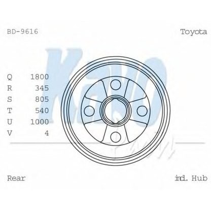 Foto Tambor de freno KAVO PARTS BD9616