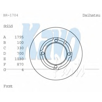 Foto Disco de freno KAVO PARTS BR1704