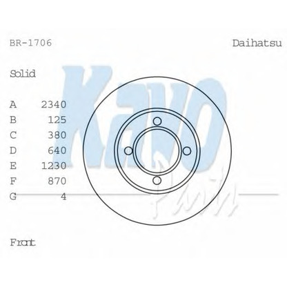 Foto Disco de freno KAVO PARTS BR1706