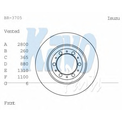 Foto Disco de freno KAVO PARTS BR3705