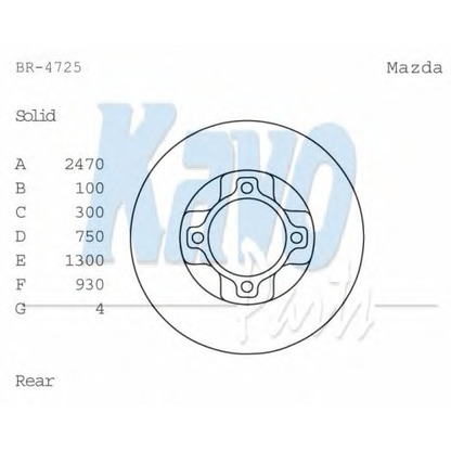 Фото Тормозной диск KAVO PARTS BR4725