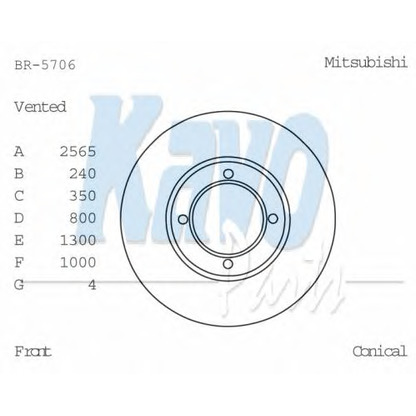 Zdjęcie Tarcza hamulcowa KAVO PARTS BR5706