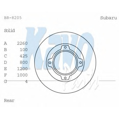 Фото Тормозной диск KAVO PARTS BR8205