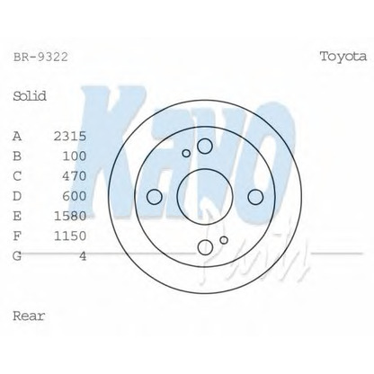 Zdjęcie Tarcza hamulcowa KAVO PARTS BR9322