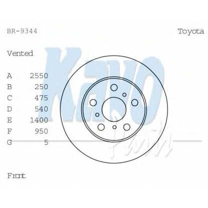 Zdjęcie Tarcza hamulcowa KAVO PARTS BR9344