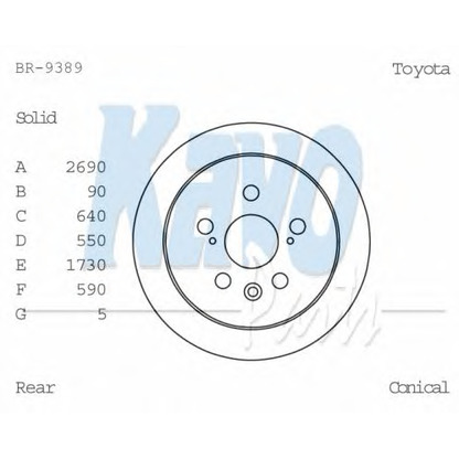 Фото Тормозной диск KAVO PARTS BR9389
