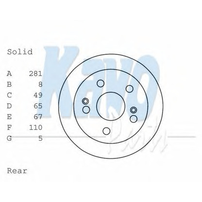 Фото Тормозной диск KAVO PARTS BR2259