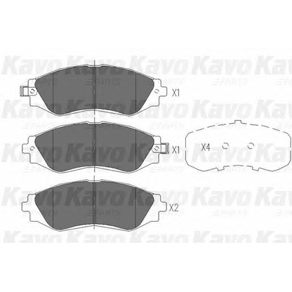 Photo Brake Pad Set, disc brake KAVO PARTS KBP1001