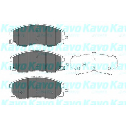 Zdjęcie Zestaw klocków hamulcowych, hamulce tarczowe KAVO PARTS KBP1009