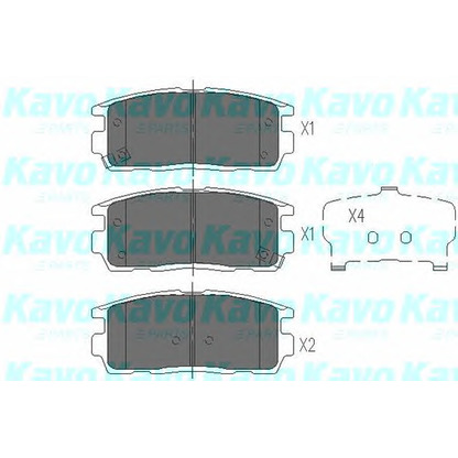Photo Brake Pad Set, disc brake KAVO PARTS KBP1010