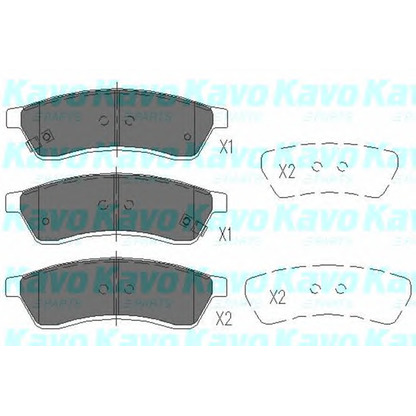 Фото Комплект тормозных колодок, дисковый тормоз KAVO PARTS KBP1012