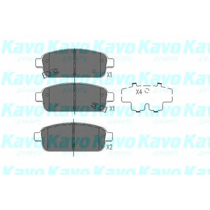 Photo Kit de plaquettes de frein, frein à disque KAVO PARTS KBP1013
