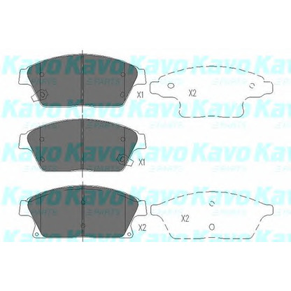 Photo Kit de plaquettes de frein, frein à disque KAVO PARTS KBP1014
