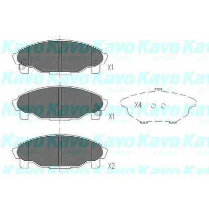 Photo Brake Pad Set, disc brake KAVO PARTS KBP1502