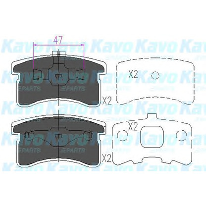 Photo Brake Pad Set, disc brake KAVO PARTS KBP1506