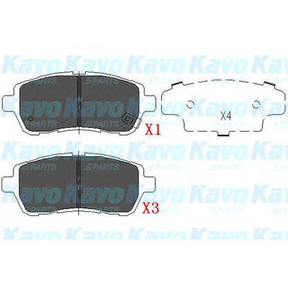 Photo Brake Pad Set, disc brake KAVO PARTS KBP1514
