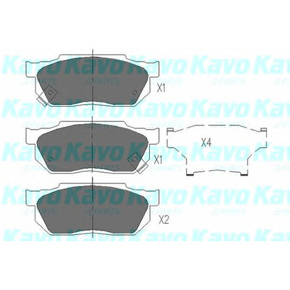 Photo Kit de plaquettes de frein, frein à disque KAVO PARTS KBP2001