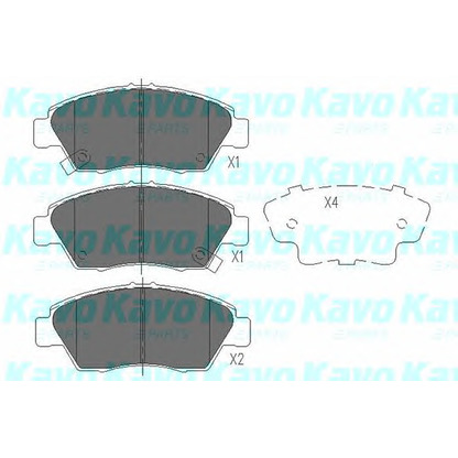 Фото Комплект тормозных колодок, дисковый тормоз KAVO PARTS KBP2003