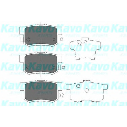 Photo Kit de plaquettes de frein, frein à disque KAVO PARTS KBP2008