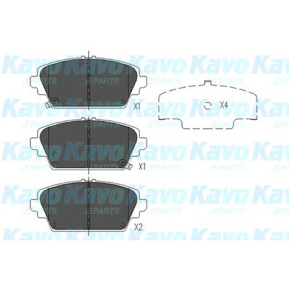 Фото Комплект тормозных колодок, дисковый тормоз KAVO PARTS KBP2012
