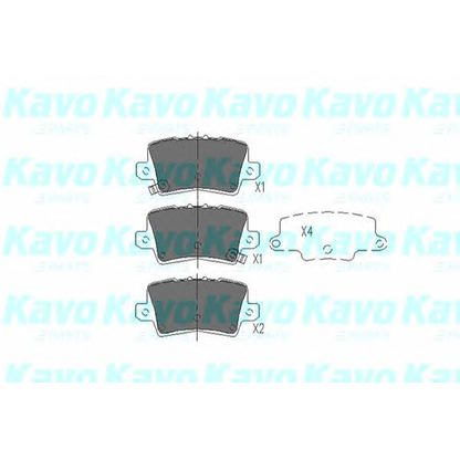 Photo Kit de plaquettes de frein, frein à disque KAVO PARTS KBP2014